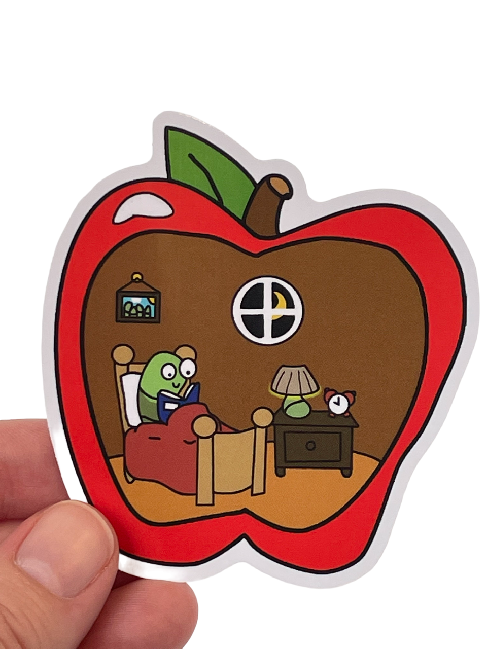 Apple Bookworm Sticker